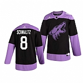 Coyotes 8 Nick Schmaltz Black Purple Hockey Fights Cancer Adidas Jersey Dzhi,baseball caps,new era cap wholesale,wholesale hats
